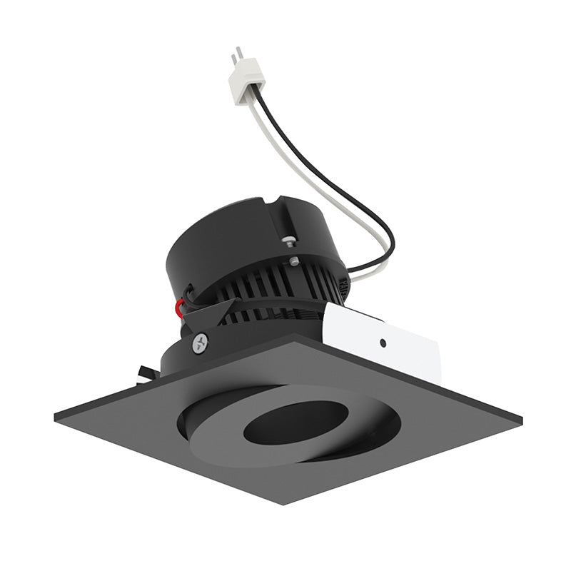 Nora NPRLV-4SG 4" Pearl 10W LED Square Adjustable Gimbal Retrofit, 1050 Lumens, 12V - Black