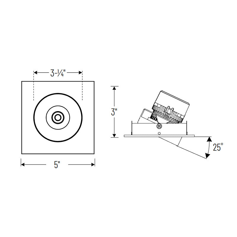 Nora NPRLV-4SGCDX 4" Pearl 10W LED Square Adjustable Gimbal Retrofit, Comfort Dim, 600 Lumens, 12V