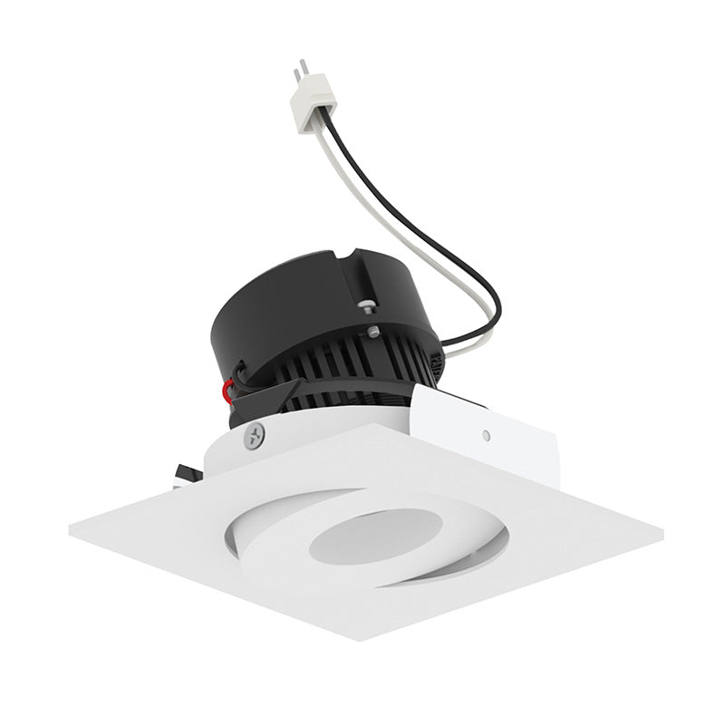 Nora NPRLV-4SG 4" Pearl 10W LED Square Adjustable Gimbal Retrofit, 1050 Lumens, 12V - Warm White