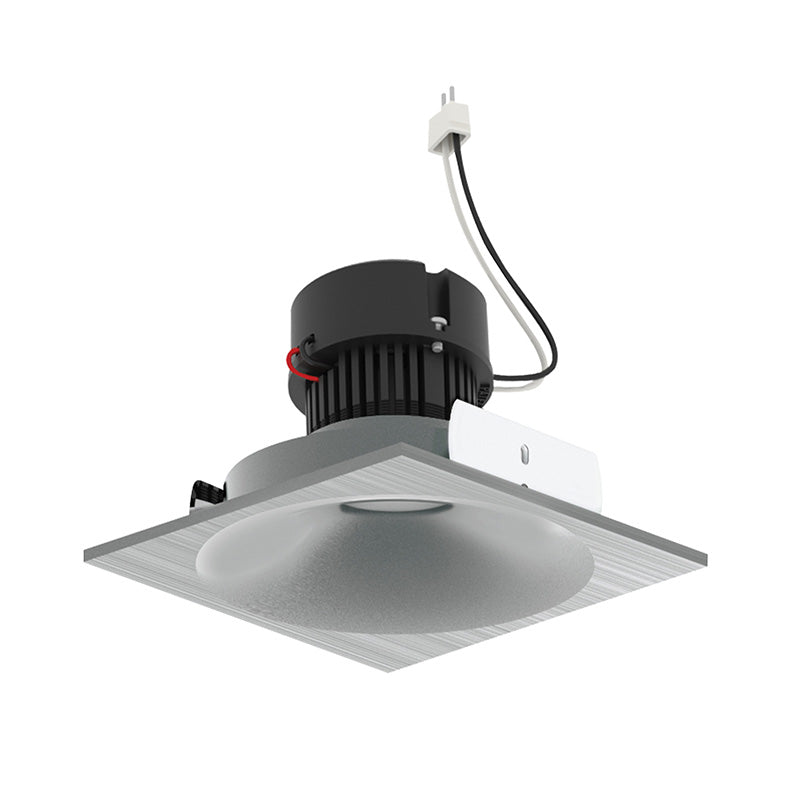 Nora NPRLV-4SNBCDX 4" Pearl 10W LED Square Bullnose Retrofit, Comfort Dim, 750 Lumens, 12V - Natural Metal