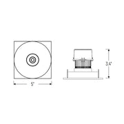 Nora NPRLV-4SNBCDX 4" Pearl 10W LED Square Bullnose Retrofit, Comfort Dim, 750 Lumens, 12V