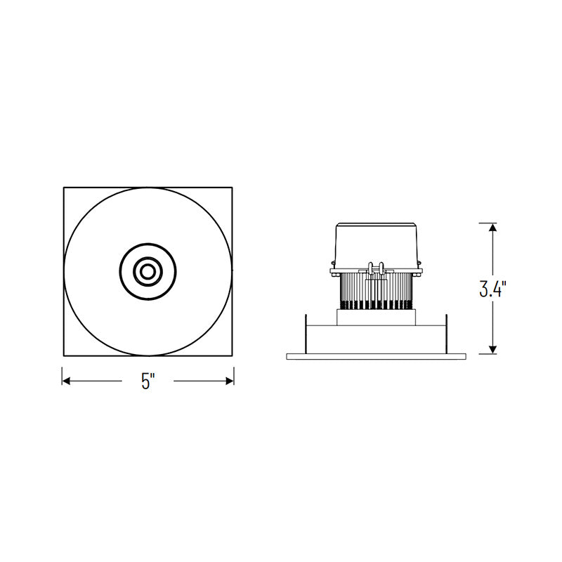 Nora NPRLV-4SNBCDX 4" Pearl 10W LED Square Bullnose Retrofit, Comfort Dim, 750 Lumens, 12V