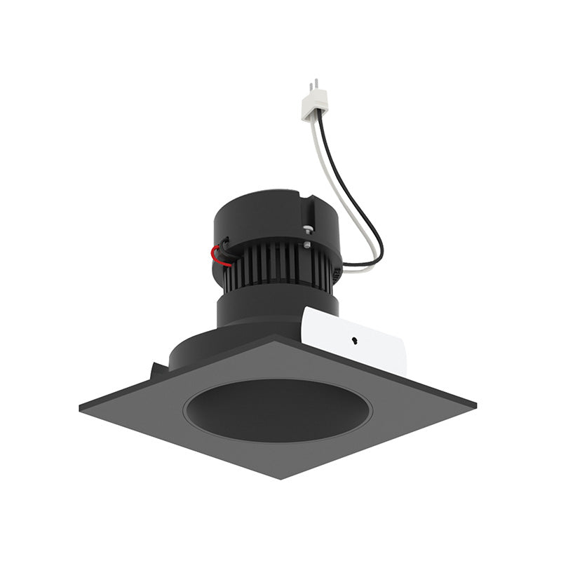 Nora NPRLV-4SNDC 4" Pearl 10W LED Square Retrofit Reflector with Round Aperture, 1150 Lumens, 12V - Black