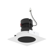 Nora NPRLV-4SNDC 4" Pearl 10W LED Square Retrofit Reflector with Round Aperture, 1150 Lumens, 12V - Black Reflector / Warm White Flange
