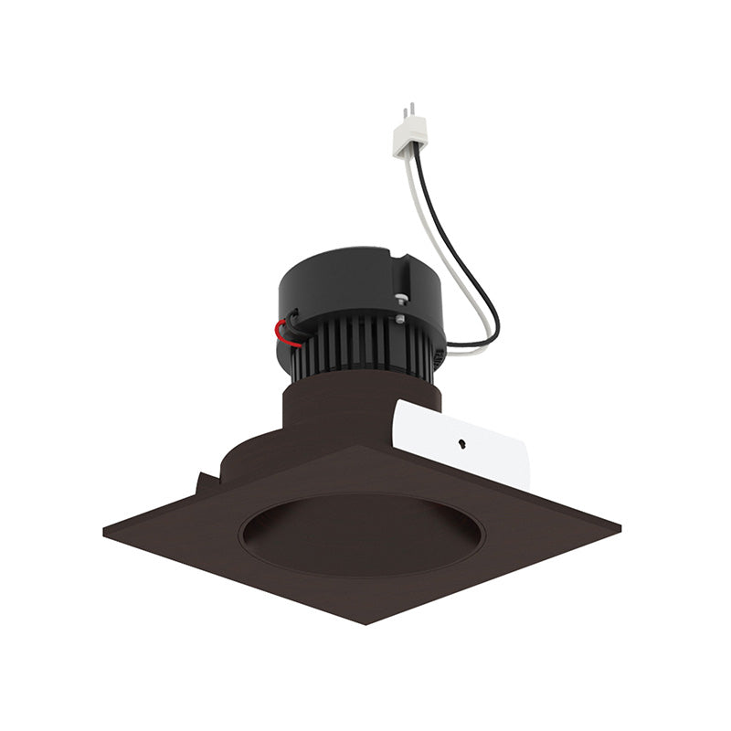 Nora NPRLV-4SNDC 4" Pearl 10W LED Square Retrofit Reflector with Round Aperture, 1150 Lumens, 12V - Bronze Reflector/ Bronze