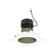 Nora NPRLV-4SNDCCDX 4" Pearl 10W LED Square Retrofit Reflector with Round Aperture, Comfort Dim, 700 Lumens, 12V - Champagne Haze Reflector/ Bright White Flange