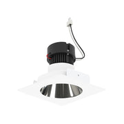 Nora NPRLV-4SNDCCDX 4" Pearl 10W LED Square Retrofit Reflector with Round Aperture, Comfort Dim, 700 Lumens, 12V - Specular Clear Reflector/ Bright White Flange