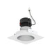 Nora NPRLV-4SNDCCDX 4" Pearl 10W LED Square Retrofit Reflector with Round Aperture, Comfort Dim, 700 Lumens, 12V - Haze Reflector/ Warm White Flange