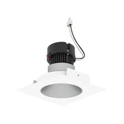Nora NPRLV-4SNDCCDX 4" Pearl 10W LED Square Retrofit Reflector with Round Aperture, Comfort Dim, 700 Lumens, 12V - Haze Reflector/ Bright White Flange