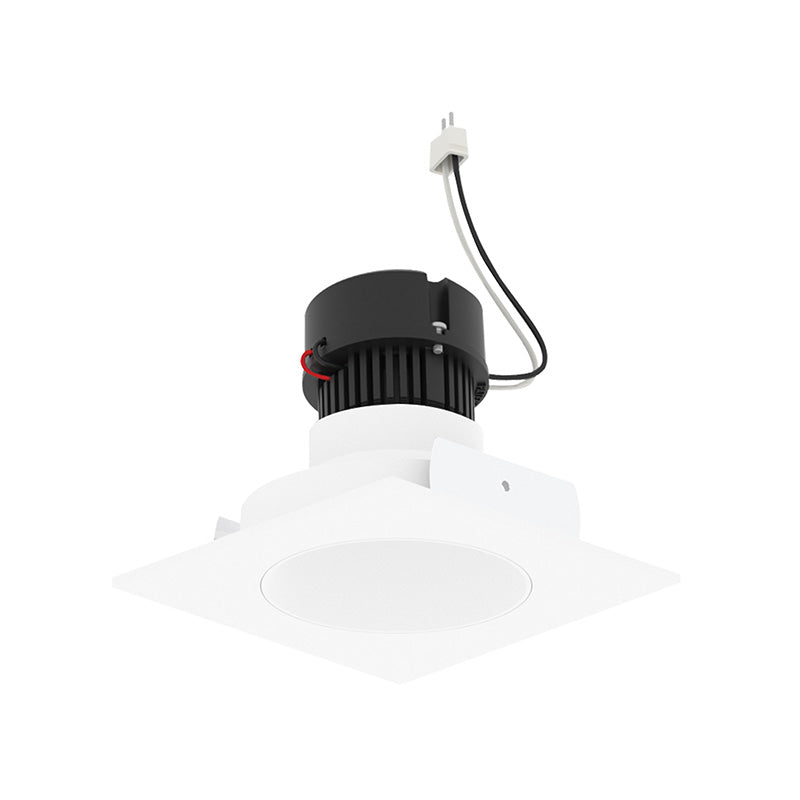 Nora NPRLV-4SNDCCDX 4" Pearl 10W LED Square Retrofit Reflector with Round Aperture, Comfort Dim, 700 Lumens, 12V - Bright White