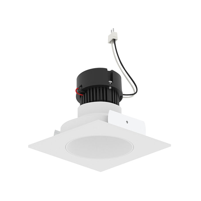 Nora NPRLV-4SNDCCDX 4" Pearl 10W LED Square Retrofit Reflector with Round Aperture, Comfort Dim, 700 Lumens, 12V - Warm White