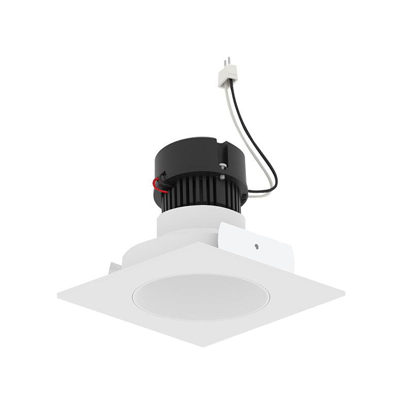 Nora NPRLV-4SNDC 4" Pearl 10W LED Square Retrofit Reflector with Round Aperture, 1150 Lumens, 12V - Warm White