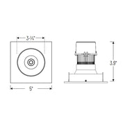 Nora NPRLV-4SNDC 4" Pearl 10W LED Square Retrofit Reflector with Round Aperture, 1150 Lumens, 12V