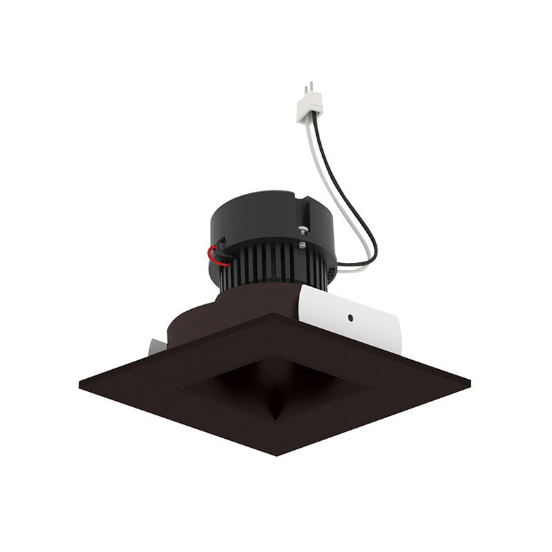 Nora NPRLV-4SNDSQ 4" Pearl 10W LED Square Retrofit Reflector with Square Aperture, 1150 Lumens, 12V - Bronze Reflector / Bronze Flange