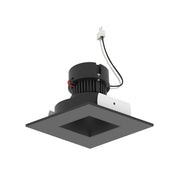Nora NPRLV-4SNDSQCDX 4" Pearl 10W LED Square Retrofit Reflector with Square Aperture, Comfort Dim, 700 Lumens, 12V - Black Reflector / Black Flange