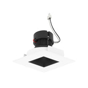 Nora NPRLV-4SNDSQCDX 4" Pearl 10W LED Square Retrofit Reflector with Square Aperture, Comfort Dim, 700 Lumens, 12V - Black Reflector / Bright White Flange