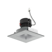 Nora NPRLV-4SNDSQCDX 4" Pearl 10W LED Square Retrofit Reflector with Square Aperture, Comfort Dim, 700 Lumens, 12V - Haze Reflector / Natural Metal Flange