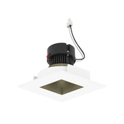 Nora NPRLV-4SNDSQ 4" Pearl 10W LED Square Retrofit Reflector with Square Aperture, 1150 Lumens, 12V - Champagne Haze Reflector / Bright White Flange