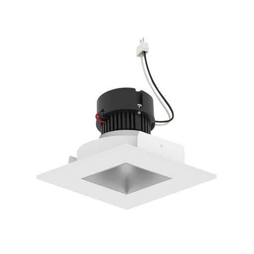 Nora NPRLV-4SNDSQ 4" Pearl 10W LED Square Retrofit Reflector with Square Aperture, 1150 Lumens, 12V - Haze Reflector / Warm White Flange