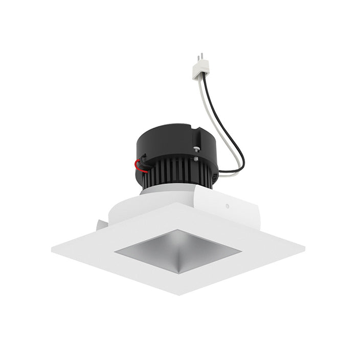 Nora NPRLV-4SNDSQ 4" Pearl 10W LED Square Retrofit Reflector with Square Aperture, 1150 Lumens, 12V - Haze Reflector / Warm White Flange
