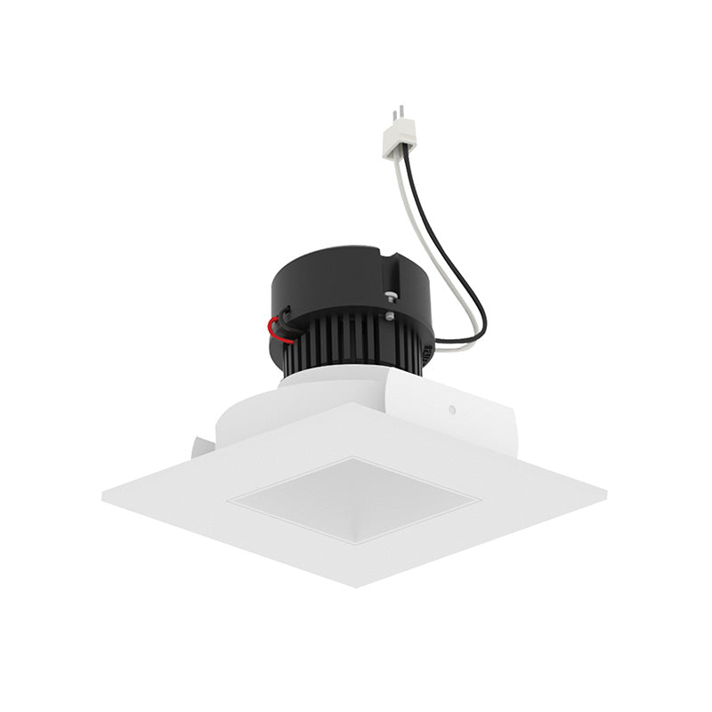 Nora NPRLV-4SNDSQ 4" Pearl 10W LED Square Retrofit Reflector with Square Aperture, 1150 Lumens, 12V - Warm White / Warm White Flange