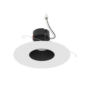 Nora NPRLV-56RNDCCDX 5"/6" Pearl 10W LED Round Retrofit Reflector with Round Aperture, Comfort Dim, 700 Lumens, 12V - Black Reflector / Warm White Flange