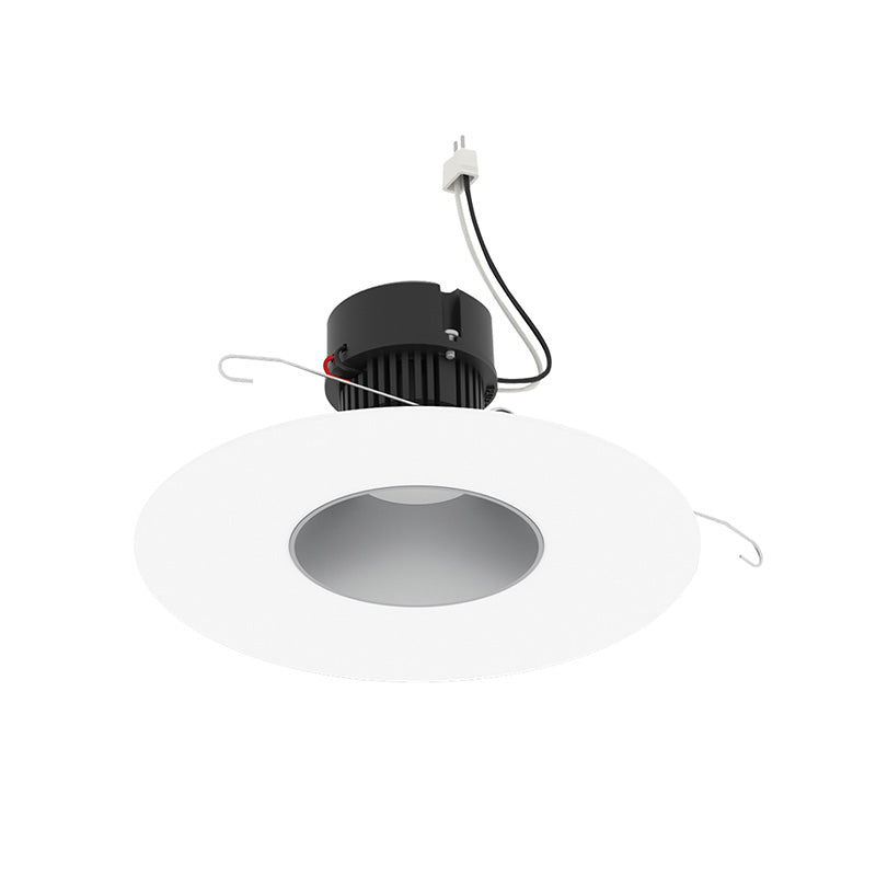 Nora NPRLV-56RNDC 5"/6" Pearl 10W LED Round Retrofit Reflector with Round Aperture, 1150 Lumens, 12V - Haze Reflector/ Bright White Flange