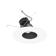 Nora NPRLV-56RSLACDX 5"/6" Pearl 10W LED Round Adjustable Slot Retrofit, Comfort Dim, 600 Lumens, 12V - Black Reflector / Bright White Flange