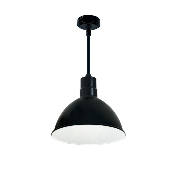 Nora NRLM-10 10" 36W LED RLM Shade, 120V/277V, Stem Mount - Black/White