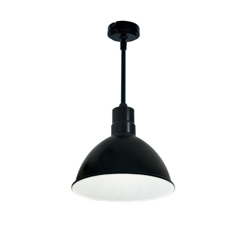 Nora NRLM-10 10" 23W RLM LED Shade, 120V/277V, Stem Mount - Black/White