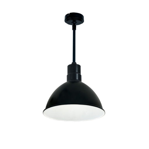 Nora NRLM-10 10" 23W RLM LED Shade, 120V/277V, Stem Mount - Black/White