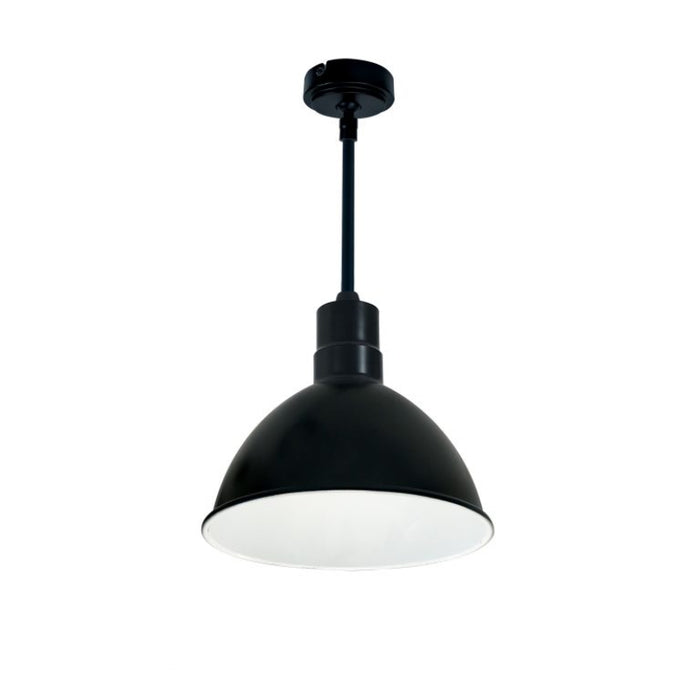 Nora NRLM-10 10" 23W RLM LED Shade, 120V/277V, Stem Mount - Black/White