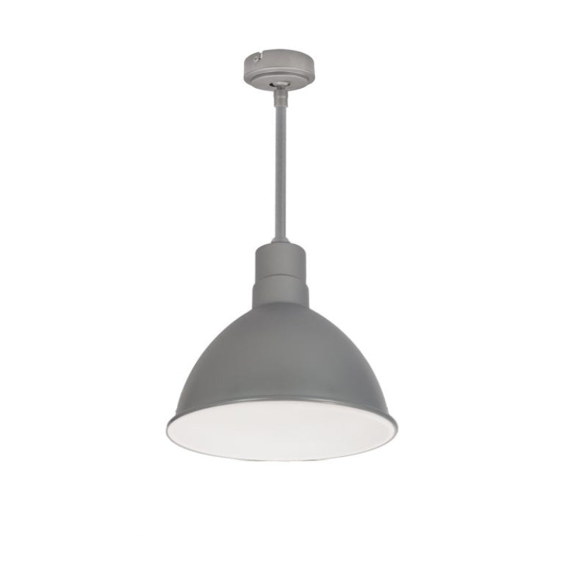 Nora NRLM-10 10" 23W RLM LED Shade, 120V/277V, Stem Mount - Gun Metal/White