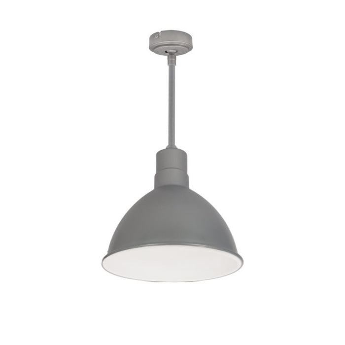 Nora NRLM-10 10" 23W RLM LED Shade, 120V/277V, Stem Mount - Gun Metal/White