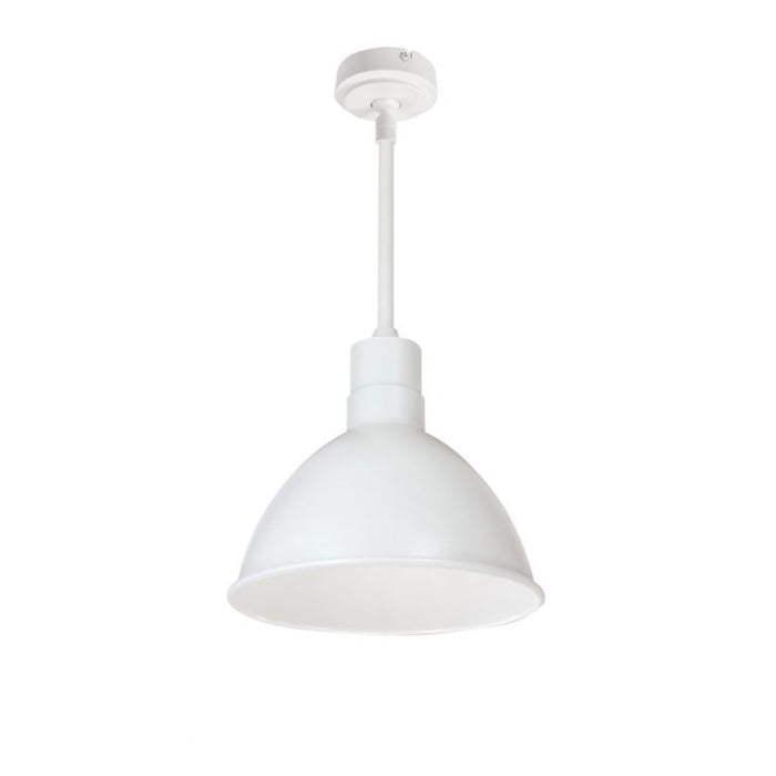 Nora NRLM-10 10" 23W RLM LED Shade, 120V/277V, Stem Mount - White/White