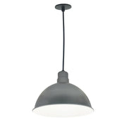Nora NRLM-16 16" 48W LED RLM Shade, 120V/277V, Cable Mount - Gun Metal/White