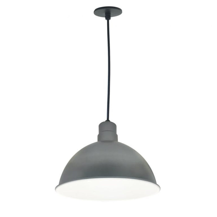 Nora NRLM-16 16" 48W LED RLM Shade, 120V/277V, Cable Mount - Gun Metal/White