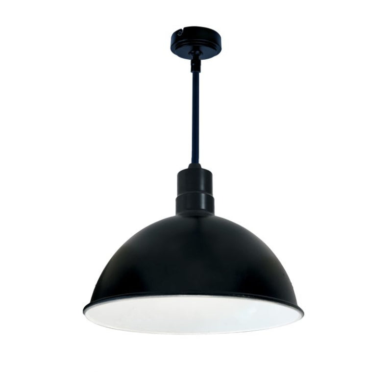 Nora NRLM-16 16" 27W LED RLM Shade, 120V/277V, Stem Mount - Black/White