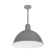Nora NRLM-16 16" 27W LED RLM Shade, 120V/277V, Stem Mount - Gun Metal/White