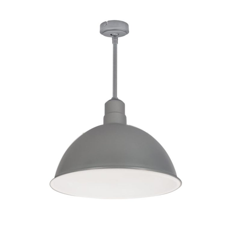 Nora NRLM-16 16" 27W LED RLM Shade, 120V/277V, Stem Mount - Gun Metal/White