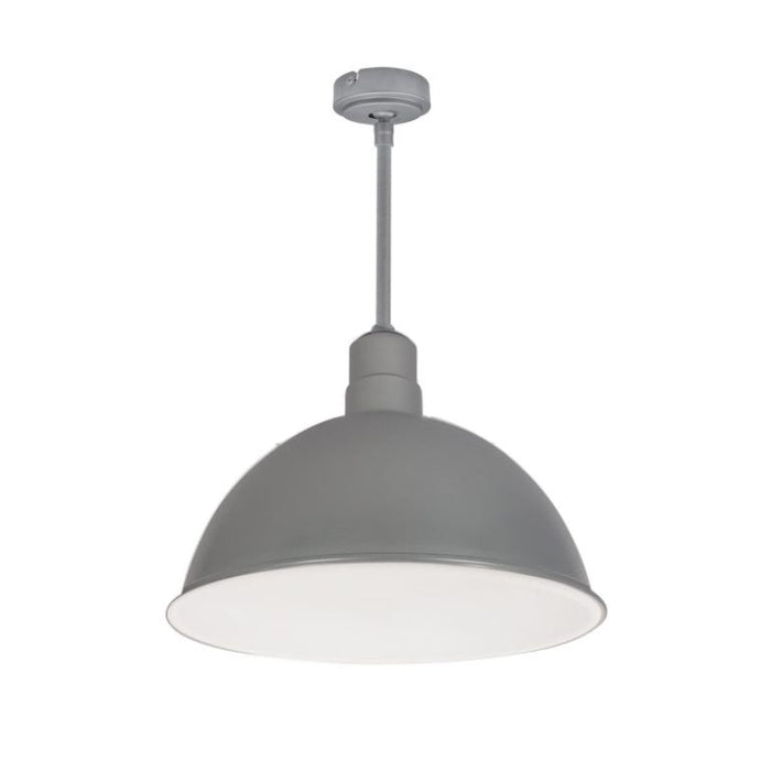 Nora NRLM-16 16" 27W LED RLM Shade, 120V/277V, Stem Mount - Gun Metal/White