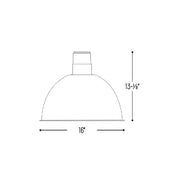 Nora NRLM-16 16" 27W LED RLM Shade, 120V/277V, Stem Mount