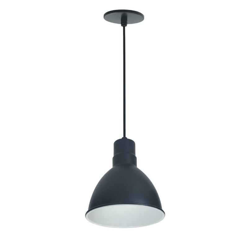 Nora NRLM-8  8" 15W RLM LED Shade, 120V/277V, Cable Mount - Black/White
