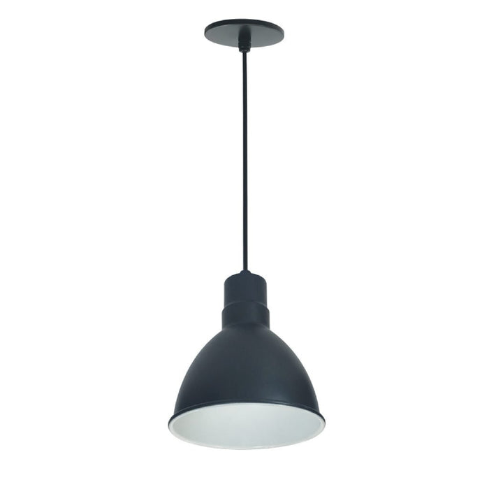 Nora NRLM-8  8" 15W RLM LED Shade, 120V/277V, Cable Mount - Black/White