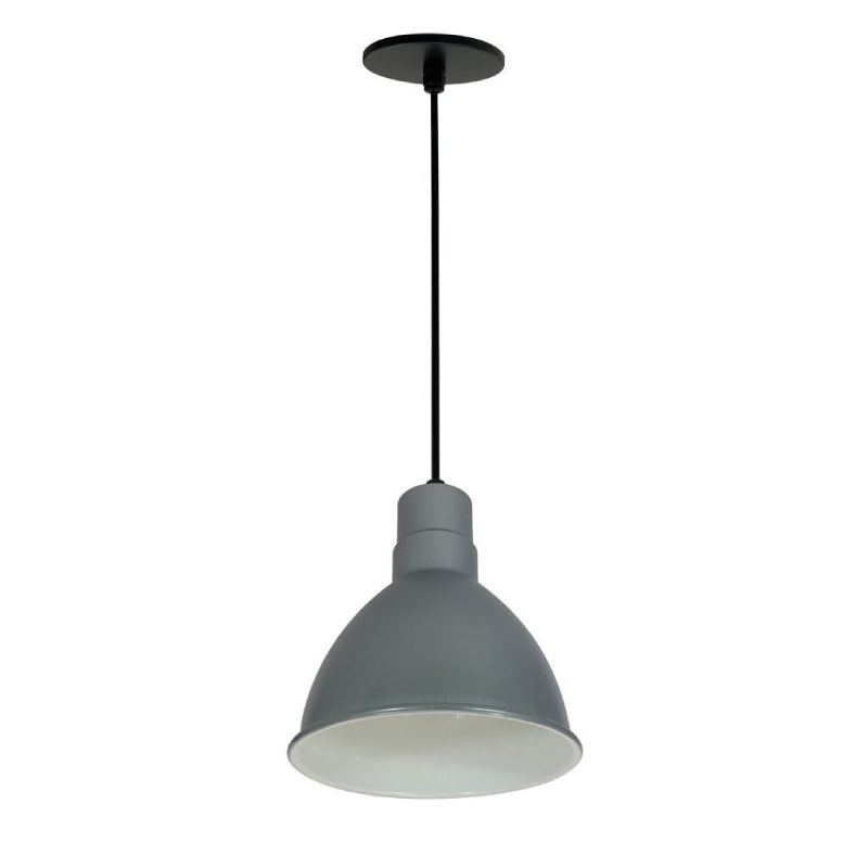 Nora NRLM-8  8" 15W RLM LED Shade, 120V/277V, Cable Mount - Gun Metal/White