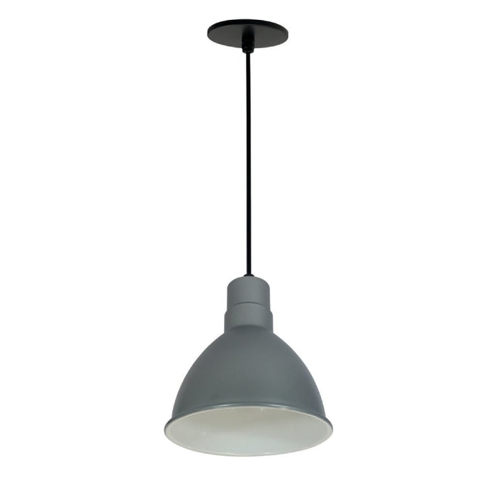 Nora NRLM-8  8" 30W RLM LED Shade, 120V/277V, Cable Mount - Gun Metal/White