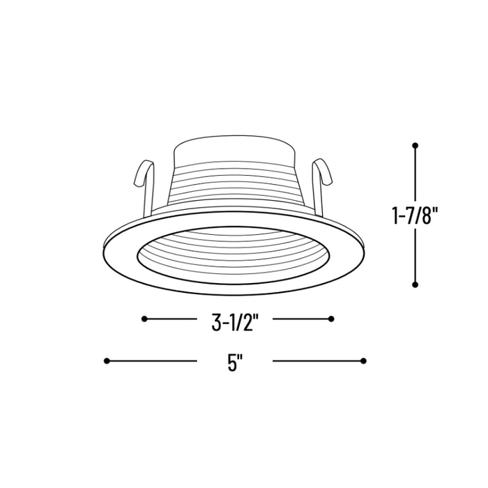 Deflector escalonado Nora NS-40 de 4" con anillo metálico blanco
