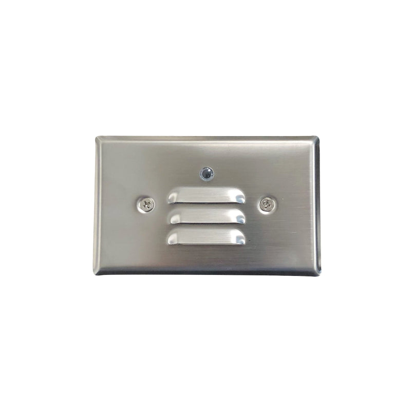 Nora NSW-6619PC Mini LED Step Light with Photocell, Louvered Face Plate - Brushed Nickel