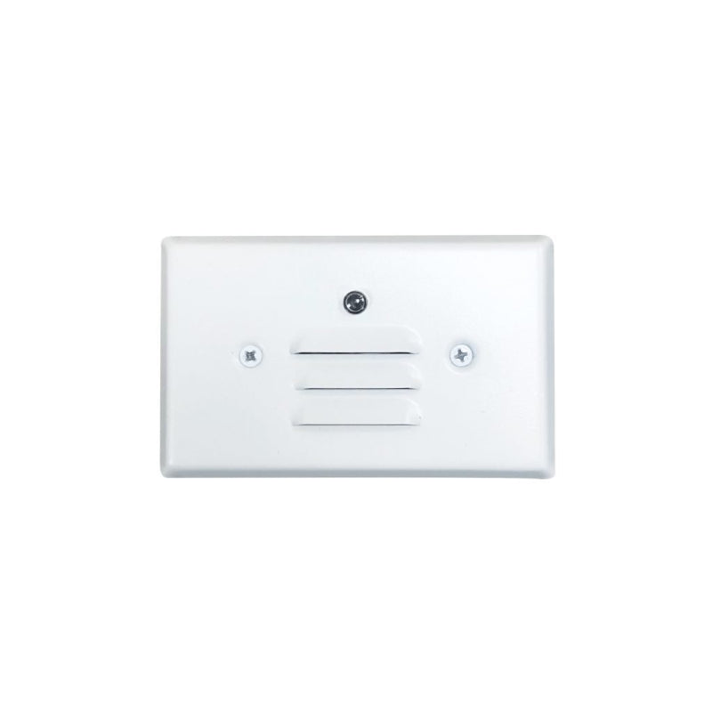 Nora NSW-6619PC Mini LED Step Light with Photocell, Louvered Face Plate - White