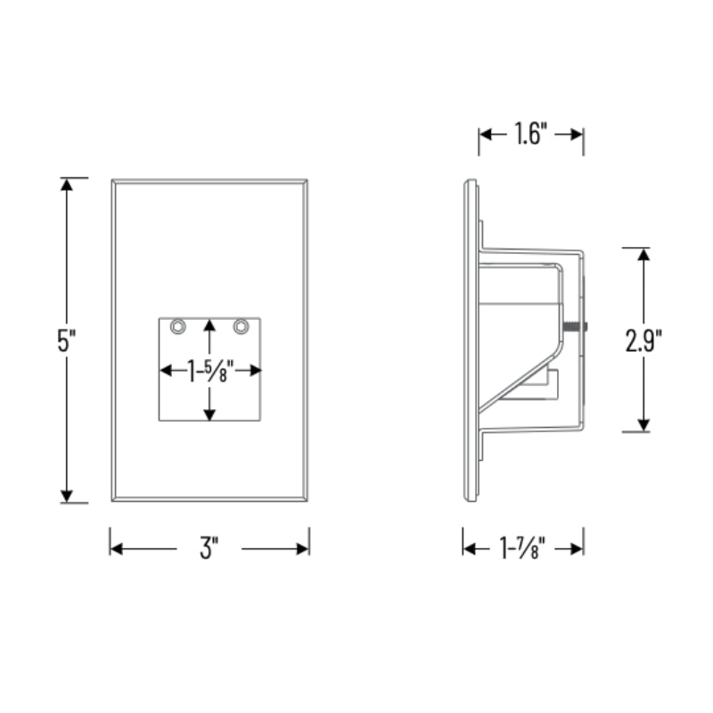 Nora NSW-730 Ari LED Step Light with Vertical Face Plate, 3000K